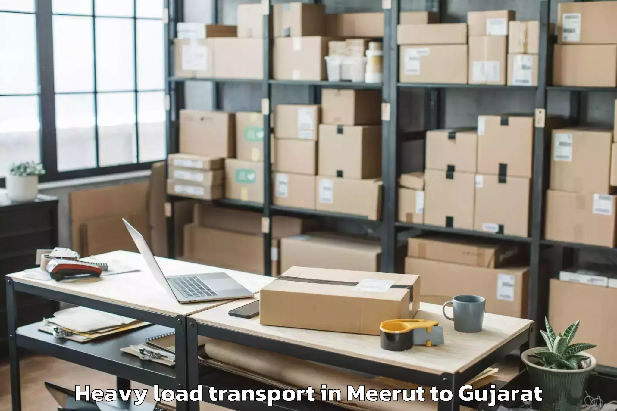 Top Meerut to Dhasa Heavy Load Transport Available